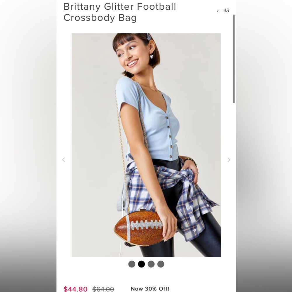 Glitter Football Crossbody Bag